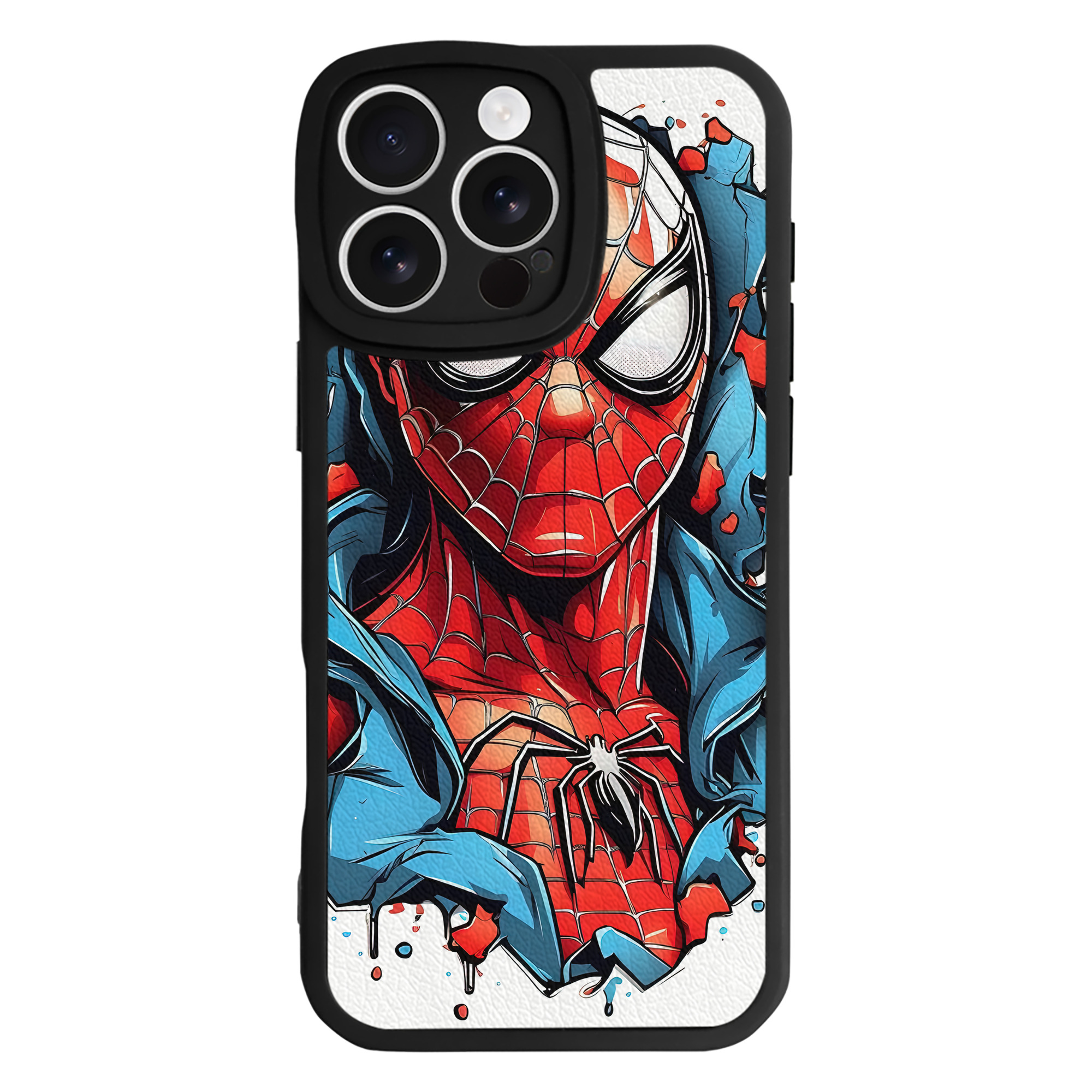 Spider Man スパイダーマン 【iPhone 16シリーズ対応】シリコンスマホケース（レザー調） 材質：シリコン
